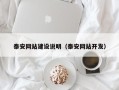 南充泰安网站建设说明（泰安网站开发）
